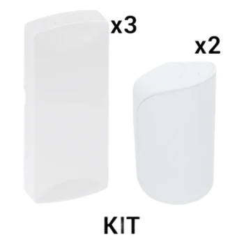 Kit Sensores Inalámbricos / 5 Dispositivos / Frecuencia 345 MHz / Inmunidad Mascotas 31 kg / Cobertura PIR 12 m (39.4 ft) / Batería 5 Años