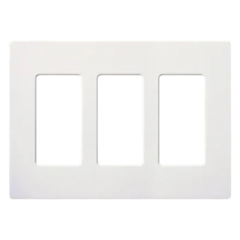 Placa de Pared Decorativa / 3 Espacios / Sin Tornillos Visibles / Perfil Sobredimensionado 7.6 mm / Acabado Blanco Brillante