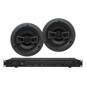 Amplificador de Audio / 2 x 60W / 4-8Ω / Bluetooth USB SD FM / 3 Mic 1/4" / Efectos Delay Echo Repeat / 2 Bocinas SP6 2 Vías