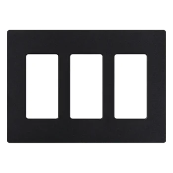 Placa de Pared / 3 Espacios / Diseño Screwless / Apertura Designer / Acabado Satinado Midnight / 16.7 cm (6.6 in) x 11.9 cm (4.7 in)