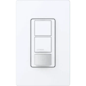 Apagador con Sensor de Ocupación PIR / Doble Circuito Independiente / 6 A 120-277 V / Ventilador 4.4 A 120 V / XCT 180° 81 m² (871.9 ft²) / Unipolar