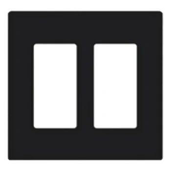 Placa de Pared / 2 Espacios / Diseño sin Tornillos / Perfil Delgado 7.6 mm / Acabado Negro Brillante