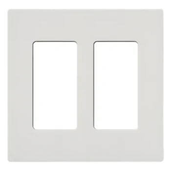 Placa de Pared 2 Espacios / Diseño Screwless / Perfil 7.6 mm / Acabado Snow Satinado / Compatible Lutron Maestro, Diva, Pico
