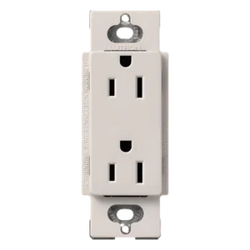 Contacto Dúplex Decorativo / 15 A / 125 V / Diseño Sin Tornillos Visibles / Acabado Biscuit / Compatible Línea Claro