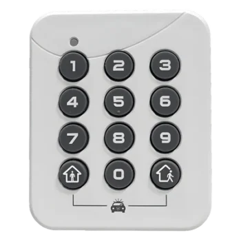 PINPad Inalámbrico / Frecuencia 433.92 MHz / Armado 1 Botón / Desarmado 4-10 Dígitos / Alimentación por Batería CR2032 / Tamaño Compacto 5.8 x 5 x 1 cm
