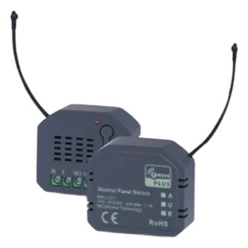 Micromódulo On/Off Shutter / Z-Wave 700 908.4 MHz / AC 85-260V / 1.7A / 44×38×17 mm / 1.73×1.50×0.67 in