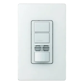 Interruptor de Pared con Sensor de Ocupación / Doble Tecnología PIR y Ultrasónico / Dos Circuitos Independientes / 120-277 V / Cobertura 81 m² (872.3 ft²)