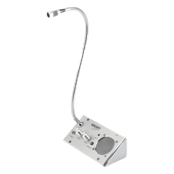 Sistema de Intercomunicación de Ventanilla / Audio Bidireccional / Captación 50 cm / Micrófono Dual Interior y Exterior / Carcasa de Aluminio Espacial / 12V / 2W