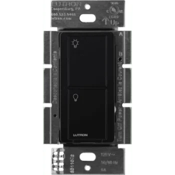 Interruptor de Pared Inalámbrico / 2 Botones On/Off / 5 A LED/CFL / 600 W Incandescente / 120/277 V / Sin Neutro / Alcance 18 m (59.1 ft) Línea Vista