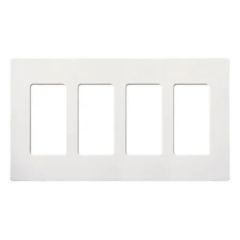 Placa de Pared / 4 Espacios / Sin Tornillos / Acabado Satinado Snow / Apertura Designer / 213 mm (8.4 in) Ancho