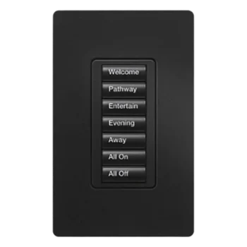 Teclado de Pared / 7 Botones Programables / Retroiluminado / RF 9 m (29.5 ft) / Control de Escenas RadioRA 2 / Memoria ante Fallas
