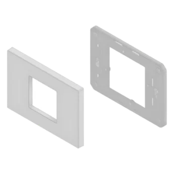 Embellecedor para Caja Americana / ABS Antimicrobiano / Blanco con Efecto de Contraste / 84x120x8.5 mm / Colocación sin Herramientas