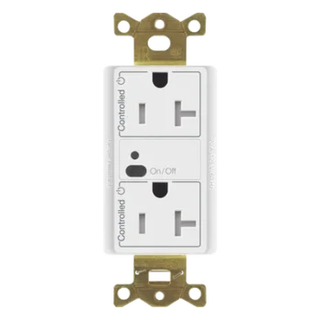 Receptáculo Inalámbrico Dúplex / 20 A / Ambos Contactos Controlados / RF 18 m (59.1 ft) / Clear Connect / 1 HP / Tamper Resistant