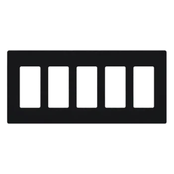 Placa de pared Claro / 5 gangs / screwless / 259 x 119 mm / perfil 7.6 mm / acabado brillante negro / estilo Designer