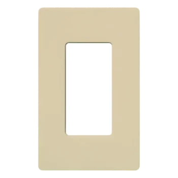 Placa de Pared / 1 Espacio / Diseño Sin Tornillos Visibles / Color Marfil / Compatible con Atenuadores, Switches y Controles Pico