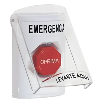 Botón Multipropósito / Montaje Superficie / Tapa Policarbonato / Pre-Alarma Integrada / Texto Español / Compatible ADA / Solo Interior