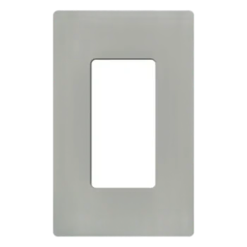 Placa de Pared Decorativa / 1 Espacio / Diseño sin Tornillos Visibles / Perfil 7.6 mm / Acabado Brillante Gris