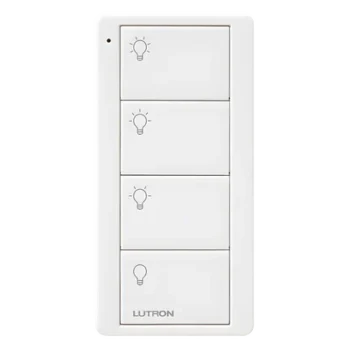 Control inalámbrico Pico / 4 botones (3 escenas + apagado) / RF 431-437 MHz Clear Connect / Alcance 9 m (18 m línea de vista) / CR2032 10 años / Blanco