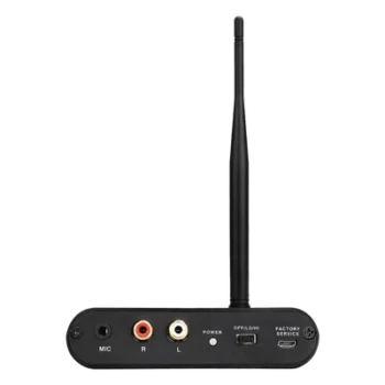 Transmisor Inalámbrico Silent Disco / Entrada RCA y Micrófono Simultánea / Alcance 300 m (984 ft) / Batería 1000 mAh / Autonomía 12 Horas / Carga Type-C