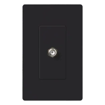 Salida de Pared Coaxial / Conector Tipo F 75 Ω / Apertura Designer / Sin Derating / Acabado Satinado Midnight