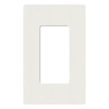 Placa de pared Claro / 1 espacio (1-gang) / acabado satín / color Architectural White / sin tornillos visibles / apertura decorador