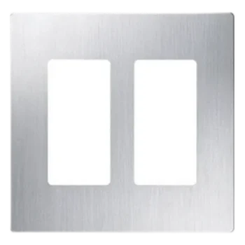 Placa de Pared 2 Espacios / Diseño sin Tornillos / Apertura Tipo Designer / Acabado Acero Inoxidable