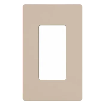 Placa de Pared / 1 Espacio / Diseño sin Tornillos / Perfil 7.6 mm / Acabado Satinado Taupe / Compatible con Controles Designer