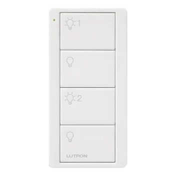 Control inalámbrico Pico / 4 botones: encendido y apagado de 2 grupos / RF Clear Connect 431-437 MHz / alcance 9 m / batería CR2032 10 años / Caseta, RadioRA