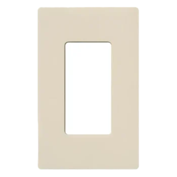 Placa de Pared / 1 Gang / Screwless / Apertura Designer / Acabado Brillante Almendra Claro / Perfil 7.6 mm