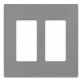 Placa de Pared / 2 Espacios / Apertura Designer / Acabado Brillante / Color Gris / Perfil 7.6 mm