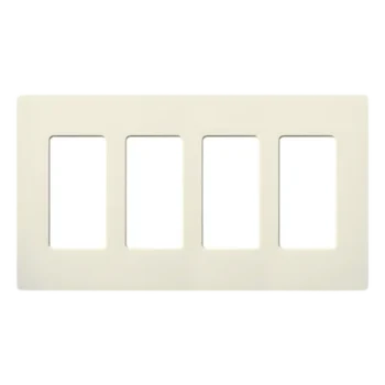 Placa de Pared Screwless / 4 Espacios / Acabado Satinado / Compatible con Dimmers y Switches Lutron