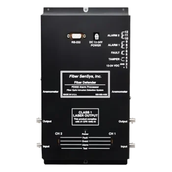 Sensor Perimetral de Fibra Óptica / 2 Zonas Independientes / 500 m por Zona / 1,640 pies de Cobertura / Alimentación Dual 12/24 VDC / Comunicación RS232