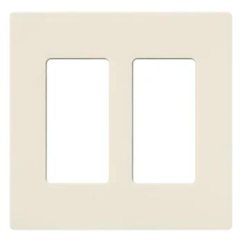 Tapa de Pared 2 Espacios / Diseño Screwless / Acabado Satinado / Color Biscuit