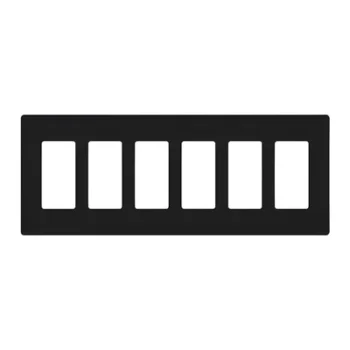 Placa de pared / 6 espacios / 12.00 x 4.69 x 0.30 in / Sin tornillos / Acabado Midnight satinado