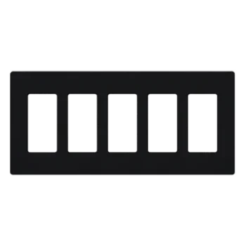 Placa de pared / 5 espacios / 10.18 x 4.69 x 0.30 in / Sin tornillos / Acabado Midnight satinado