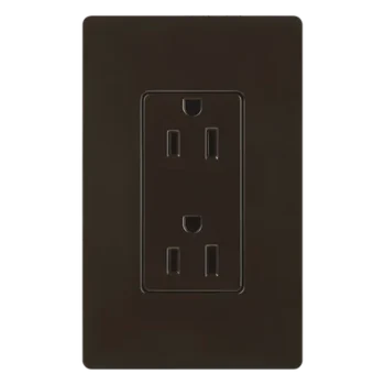 Tomacorriente dúplex / 15 A / 125 V / Color café / Línea Claro / Compatible con placas estilo Designer / Placa se vende por separado