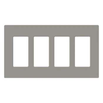 Placa de pared Claro / 4 espacios (4-gang) / Satinada / Cobblestone / 21.3 x 11.9 x 0.7 cm / Sin tornillos