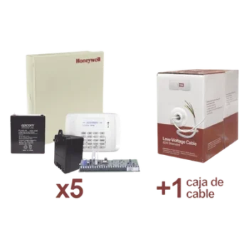 Kit de 5 paneles de control de alarma / VISTA-48LA / Hasta 48 zonas / Comunicación por línea telefónica / Batería y transformador / Cable 305 m