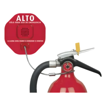 Alarma Antirrobo para Extintores / Sirena 95-105 dB / Alimentación 12-24 VCD o Batería 9V / Policarbonato Resistente