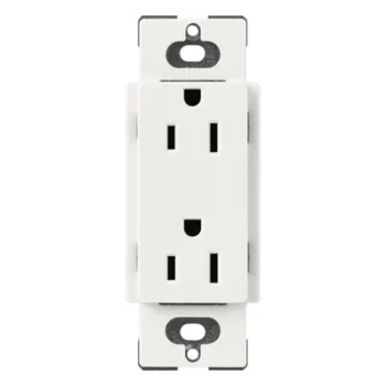 Receptáculo dúplex Claro / 15 A / 125 V / apertura decorador / terminales de tornillo y push-in / sin tornillos visibles