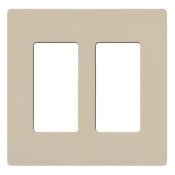 Placa de Pared / 2 Espacios / Diseño sin Tornillos Visibles / Acabado Satinado Taupe / Perfil 7.6 mm