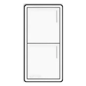 Botonera híbrida Sunnata RF / 2 botones / dimmer integrado 120 V / retroiluminada / acabado blanco / RadioRA 3