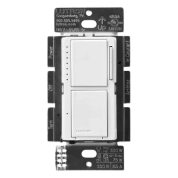 Dimmer + apagador de pared / 300 W Inc-Hal o 75 W LED-CFL / Apagador 300 W-2.5 A / 120 V / Sin neutro / Lutron Maestro