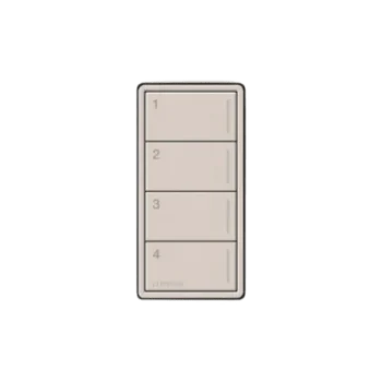 Botonera de Pared / 4 Botones / Retroiluminada / Grabable / RadioRA 3 / Color Taupe