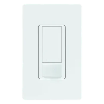 Apagador con sensor de ocupación PIR / 6 A iluminación 120-277 V~ / 3 A ventilador 120 V~ / XCT 180° / 81 m² / retardo 1-30 min / unipolar o 3 vías