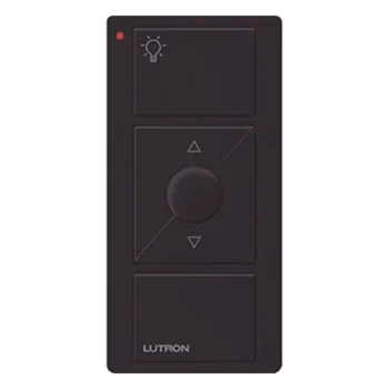 Control remoto inalámbrico / 3 botones + subir-bajar / luz nocturna / RF 431-437 MHz / batería CR2032 / Caseta Wireless y RadioRA 2 / negro brillante