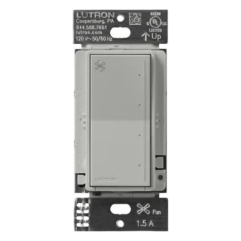 Control de ventilador de pared / táctil 4 velocidades / 1.5 A máx / neutro requerido / Pebble / RadioRA 3