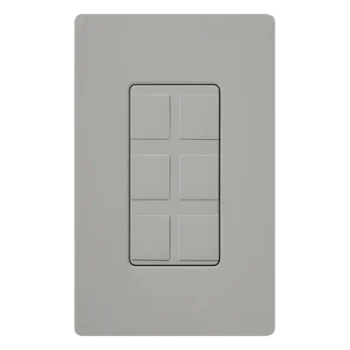 Marco de 6 puertos / Conectores snap-in / Incluye 6 insertos ciegos / Acabado brillante gris / Línea Claro / Placa CW-1-GR por separado