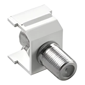 Conector coaxial / tipo F / 75 ohms / snap-in sin herramientas / para marco de 6 puertos CA-6PF y SC-6PF / blanco
