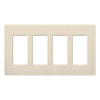 Placa de pared Claro / 4 espacios / apertura Designer / sin tornillos visibles / ancho 213 mm / acabado gloss almendra claro